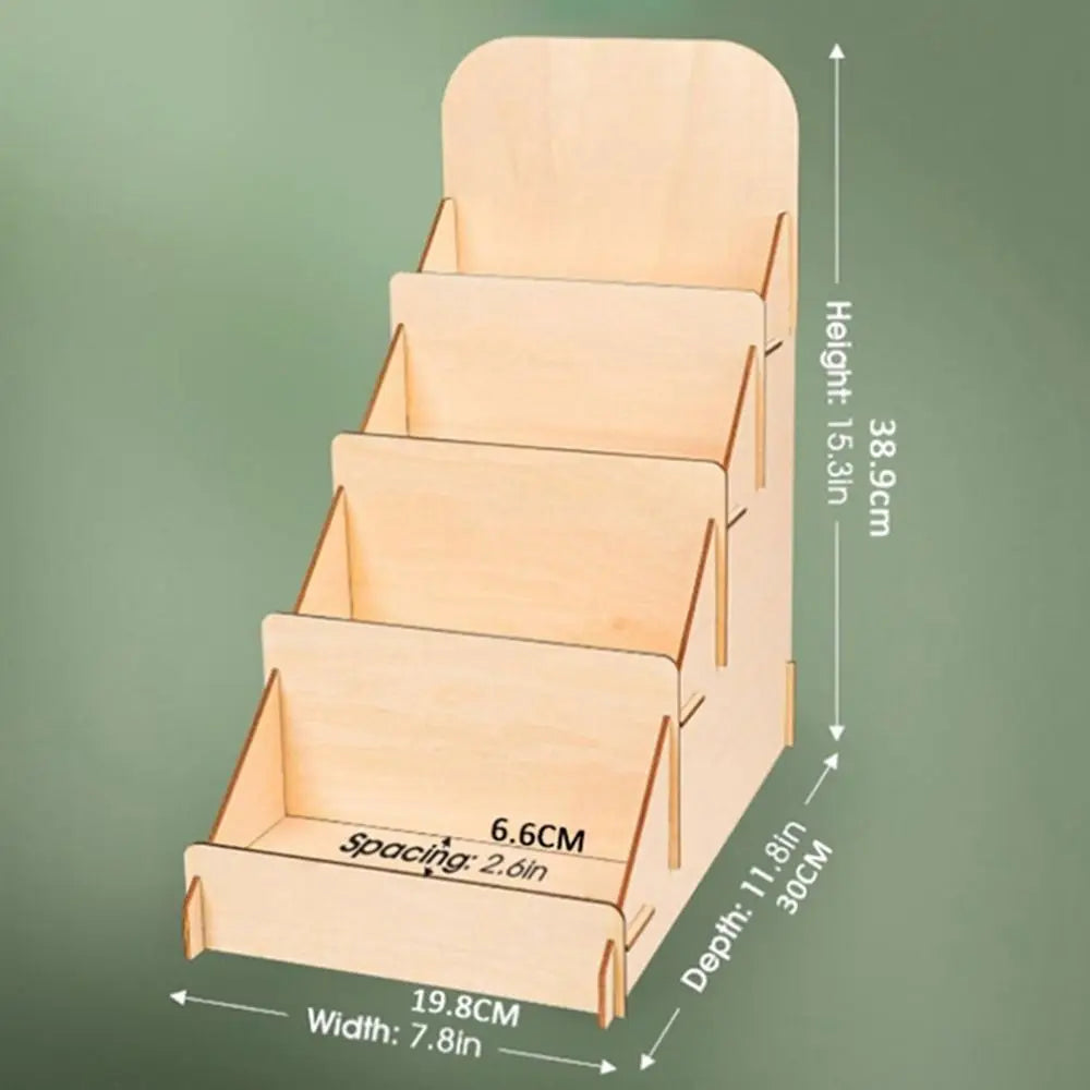 4 Tier Wooden Card Display Stand