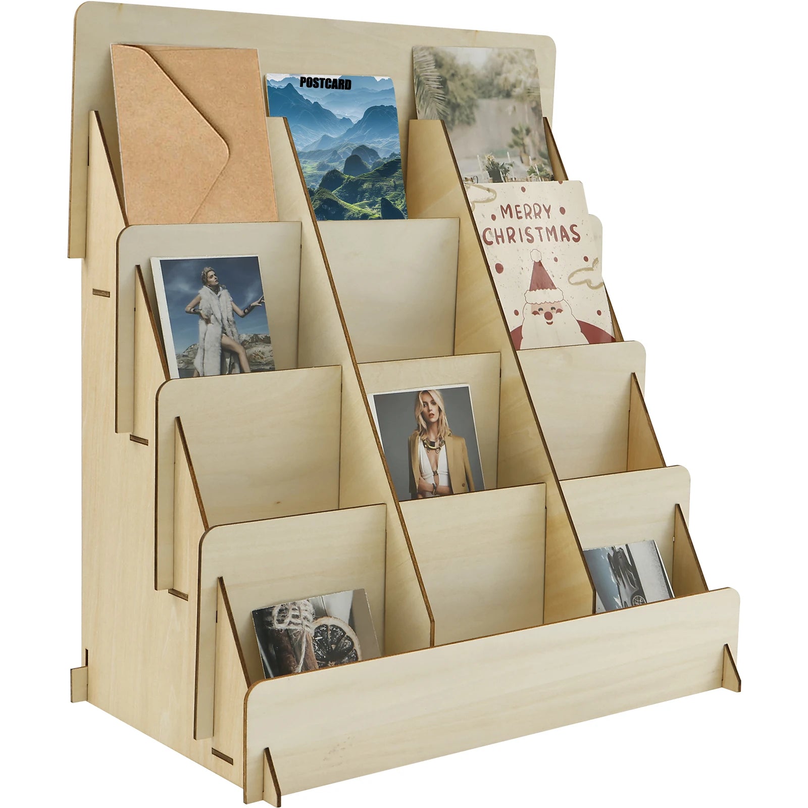 4 Tier Greeting Card Display Stand  - Wood