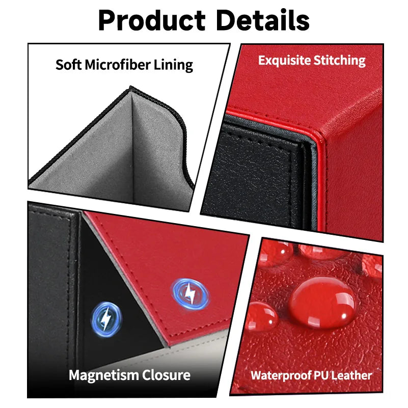 Trading Card Leather Magnetic Card Storage Box