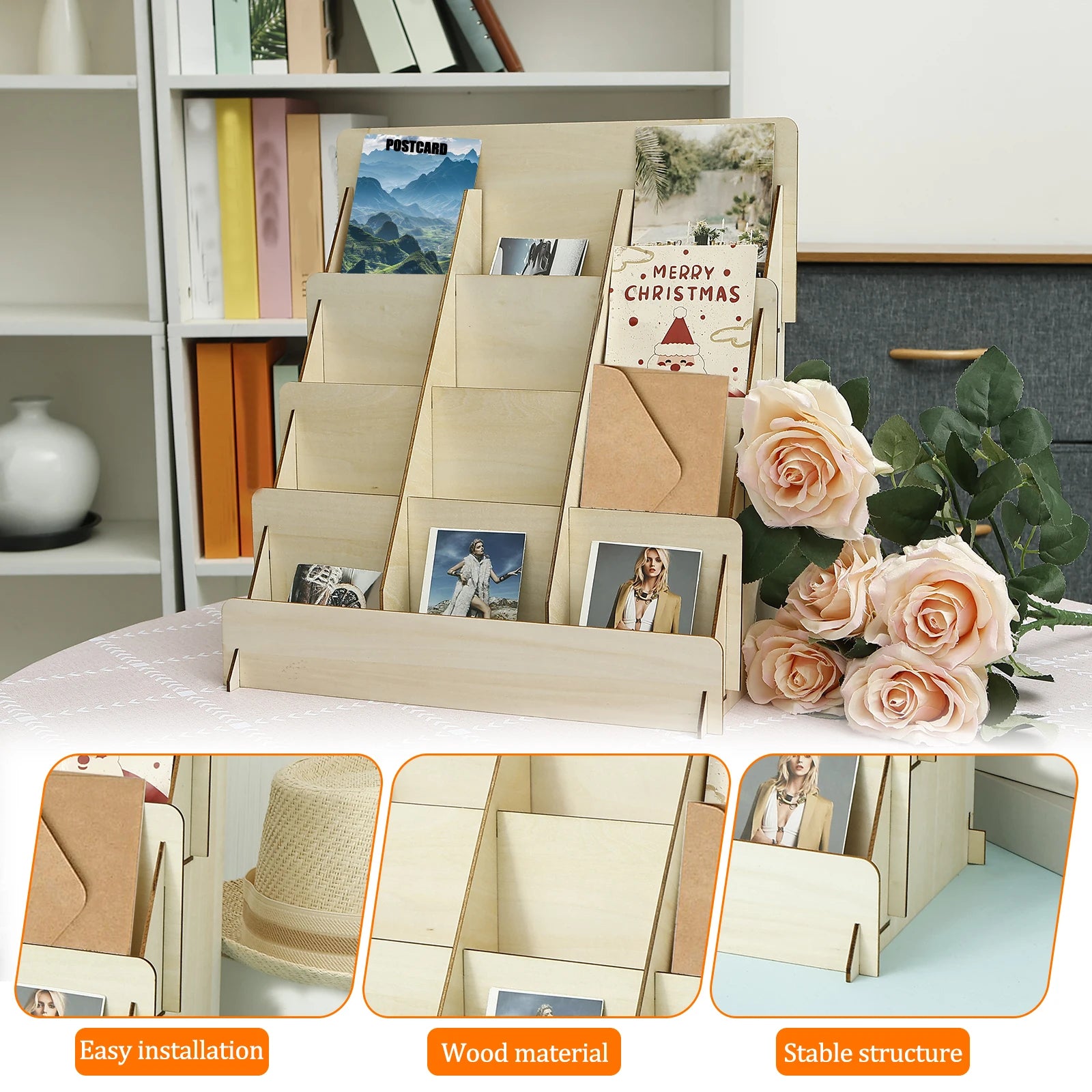 4 Tier Greeting Card Display Stand  - Wood