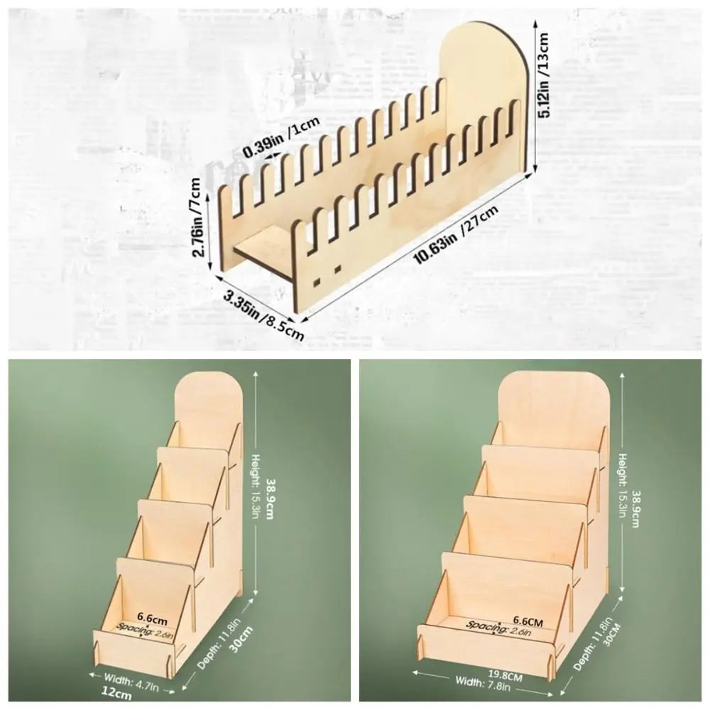 4 Tier Wooden Card Display Stand